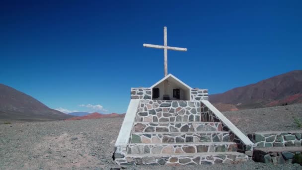 Poma Argentina Abril 2022 Monte Santo Estatua Cristo — Vídeo de stock