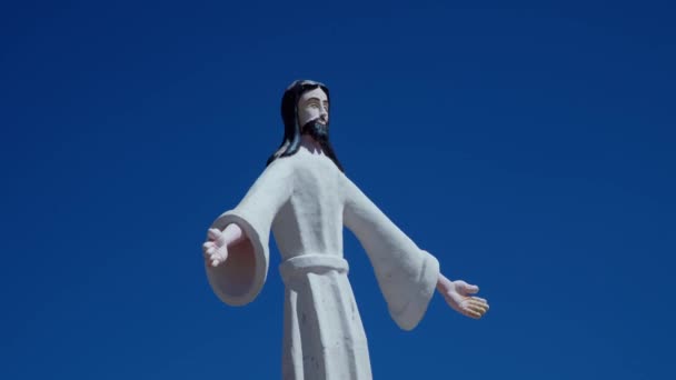 Пома Аргентина Апреля 2022 Года Священный Холм Статуя Христа — стоковое видео