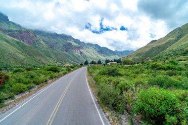 Güzel bir dağ manzarasında yol. 