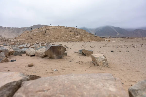 Ciudad Sagrada Del Sitio Arqueológico Caral Supe Perú — Foto de Stock