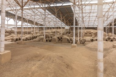 Peru 'daki Kutsal Caral-Supe Arkeolojik Alanı. 