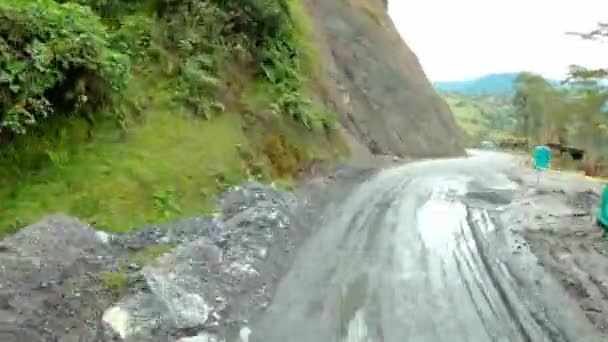 Rida Vägen Den Bergiga Naturen Colombia Timelapse — Stockvideo