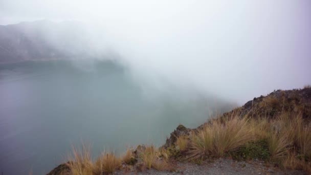 Quilotoa Ηφαιστειακή Λίμνη Στο Εκουαδόρ Στη Νότια Αμερική — Αρχείο Βίντεο