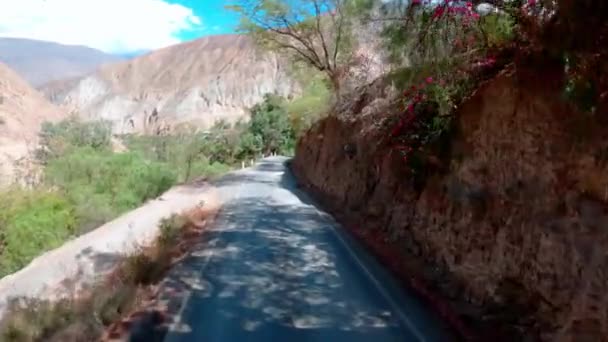 Ασφαλτοστρωμένος Δρόμος Στα Βουνά Της Φύσης Χρονική Υστέρηση Υψηλής Ποιότητας — Αρχείο Βίντεο