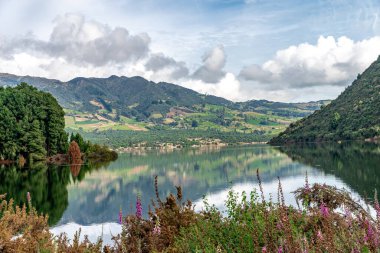 mountain lake in beautiful Colombian nature. 
