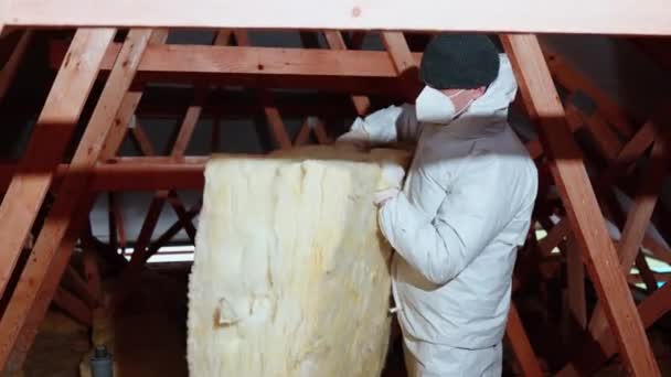 Insulation House Roof Help Glass Wool — 비디오