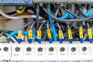 distribution electrical box in the house. High quality photo