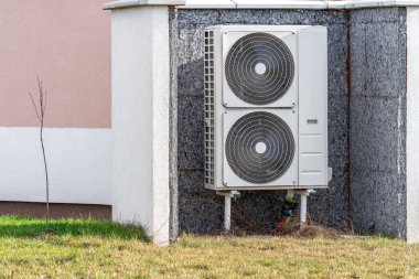 heat pump at the family house. High quality photo clipart