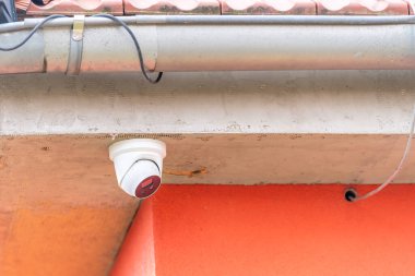 security camera on the facade of the house. High quality photo