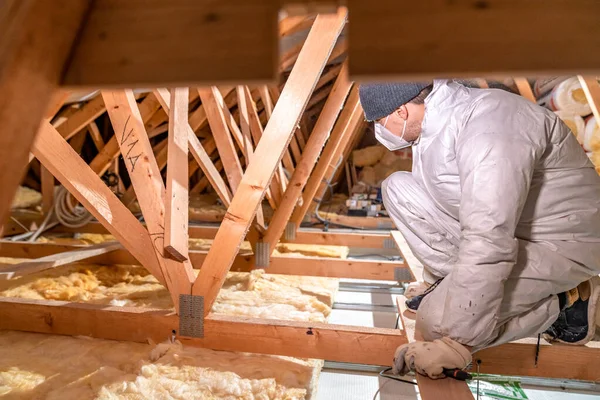 thermal insulation with glass wool. High quality photo