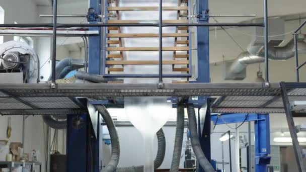 Blowing Plastic Machine Roll Production Plastic Bags — Stockvideo