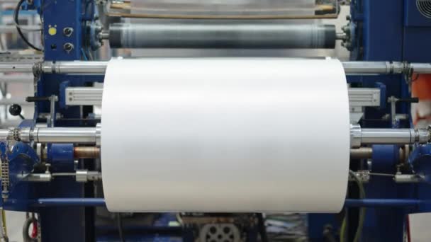 Plastic Roll Factory Production Plastic Products — Stockvideo