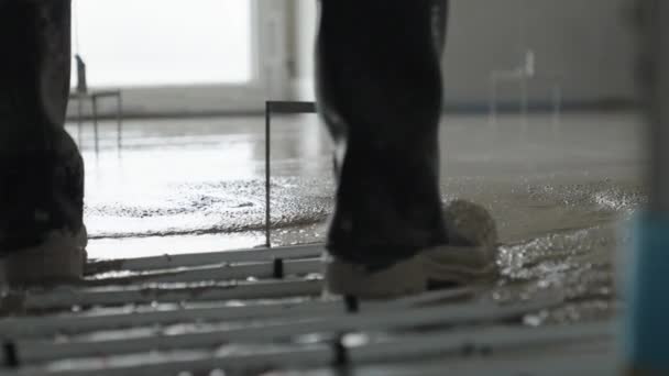 Covering Floor Heating Anhydride Concrete High Quality Video — Stok video