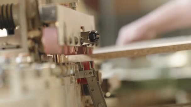 Gluing Edge Machine Laminate Board Production Furniture Carpentry High Quality — Vídeo de stock