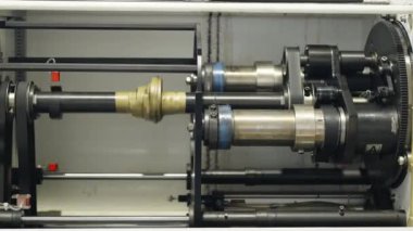 a rotating shaft switching processes in a mechanical machine on a factory. 