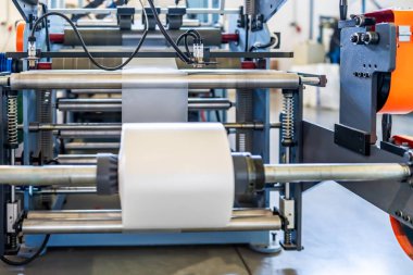 production of plastic packaging materials in the factory. 