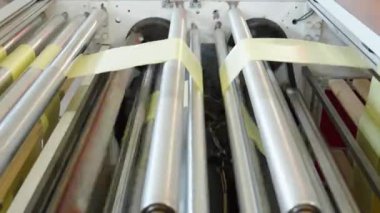 production of plastic bags in the factory. 