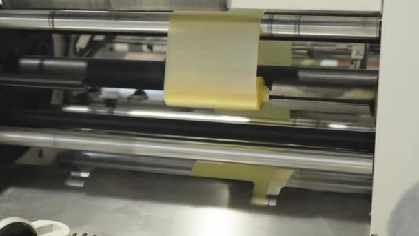 Stroj Řezání Balení Plastových Sáčků Továrně Vysoce Kvalitní Záběry — Stock video