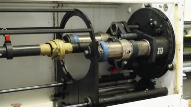a rotating shaft switching processes in a mechanical machine on a factory. 