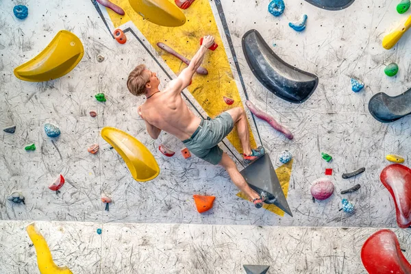 Artificial Climbing Wall Colorful Holds High Quality Photo — Stock Photo, Image