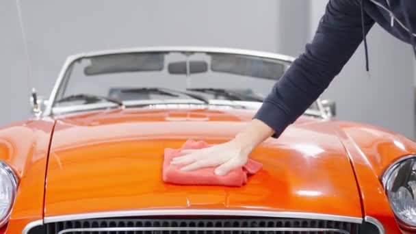 Professional Detailing Polish Wash Cleaning Car Microfiber Garage High Quality — Stock Video