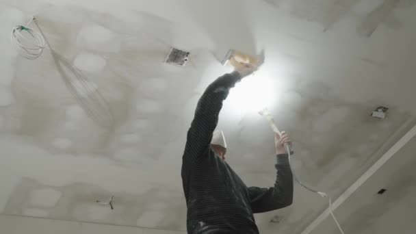 石膏ボードの天井の建設 — ストック動画