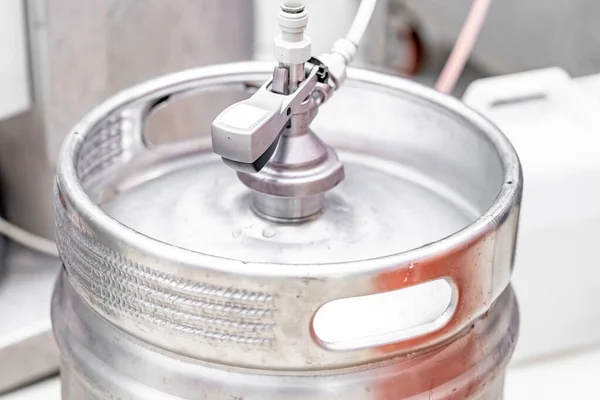 Aluminium Beer Barrel Brewery High Quality Photo — Stock Photo, Image