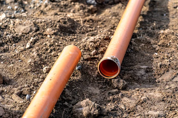plastic PVC pipes for the construction of rain and waste sewerage and water supply. construction of a new house.