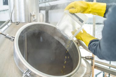 Bira demlerken bira fabrikasında kurutulmuş hups.