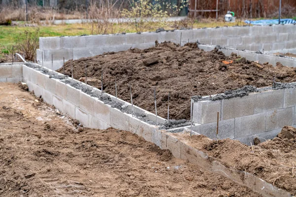 concrete foundations. construction of a family house. High quality photo