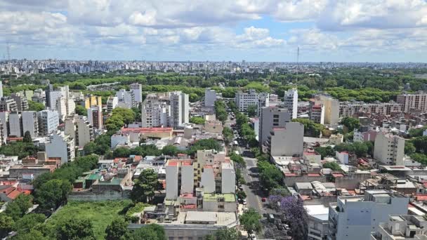 Argentinské Buenos Aires Městské Ulice Dopravou Pohled Ptačí Perspektivy — Stock video