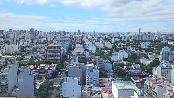 Πανόραμα Της Πόλης Buenos Aires Δρόμο Της Πόλης Κίνηση — Αρχείο Βίντεο