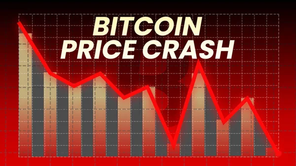 Bitcoin Price Crash Kırmızı alarm veren 4k renkleriyle kavram arkaplanı