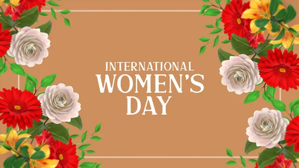 stock image Happy International Women's Day animated motion graphics, March 8, greeting card background 4k V3