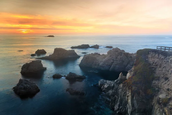 California Rugged Coastline Sunset Vía Garrapata State Park Carmel Sea —  Fotos de Stock