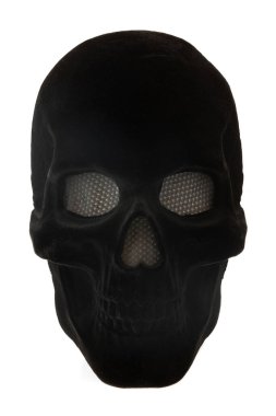 Siyah Kadife Kafatası Maskesi Beyaz Arkaplanda İzole Edildi