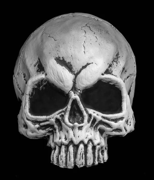 Crâne Sans Mâchoires Accessoires Décorations Halloween Isolés Sur Fond Noir — Photo