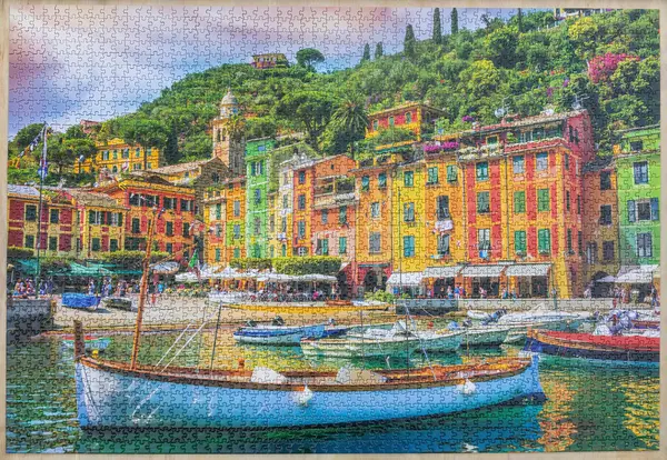 Portofino, İtalya 'nın Tamamlanmış 2000 Parça Yapbozu.