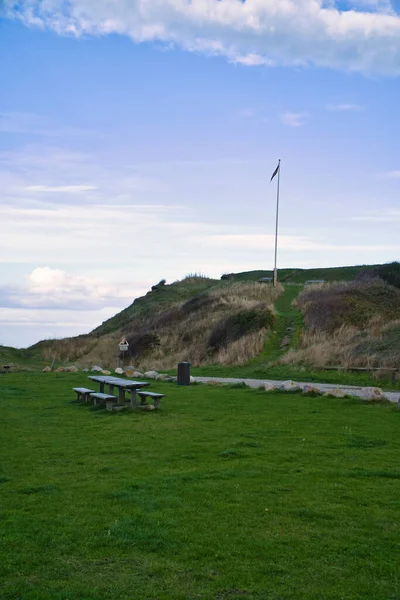 Hundested Denmark Picnic Place Front Cliffs Flagpole Danish Flag Hill — Stock Photo, Image