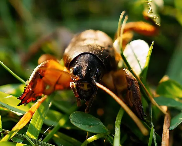 Mole Cricket Green Grass Insect Strong Shovels Pest Garden Animal — Stock Photo, Image