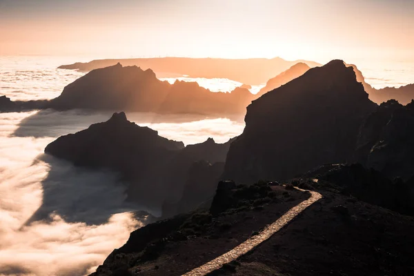 Pico Arieiro Terceiro Pico Mais Alto Ilha Madeira Dos Pontos — Fotografia de Stock