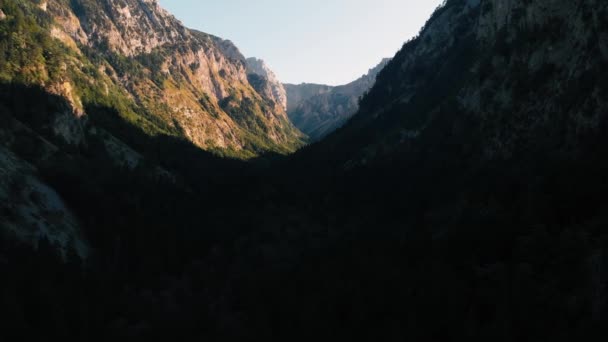 Nad Údolím Černé Hoře Skutečný Záběr Národního Parku Durmitor Polovina — Stock video