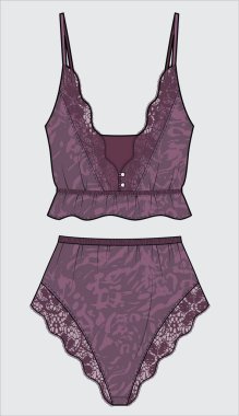 KADINLAR LACY TANK VE KISA GİRİŞ GECESİ Oluşturulabilir VECTOR 'da