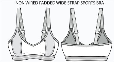 Düzenlenebilir vektör çiziminde Non WIRED 'in teknik çizimi geniş çaplı STRAP Spor Sütunu