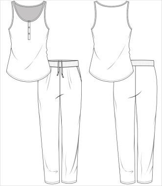 KADINLAR VE KADINLAR için hazırlanmış plaketli uykusuz çay ve pijama geceliği düzenlenebilir VECTOR FİLMİ