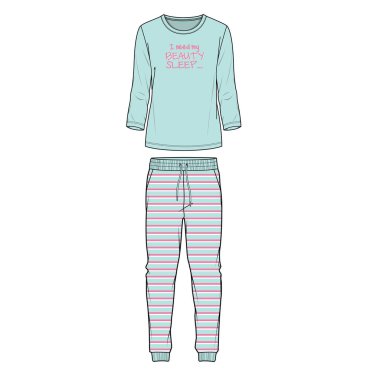 ÇOCUK KIZ KIZ KADIN Dişleri VE PİJAMA VECTOR