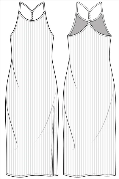 Vêtements Nuit Slip Knit Rible Pour Femmes Dans Dossier Vecteur — Image vectorielle