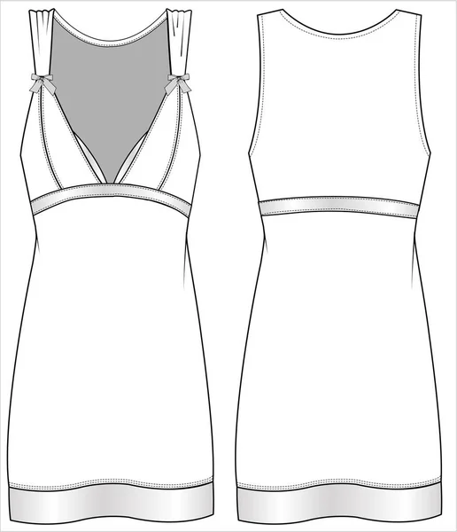 Women Slip Nightwear Editable Vector File — Stock Vector