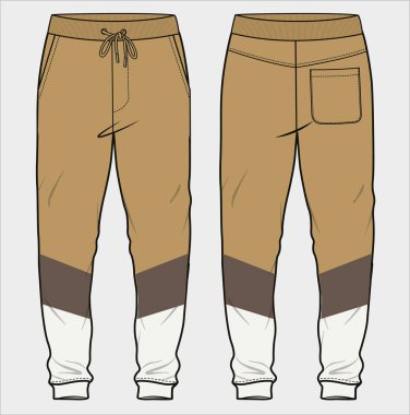 FRANSIZ TÜRKÇE BÖLGESİ VECTOR FİLMİNdeki erkekler ve gençler için Joggers kesip dikmek