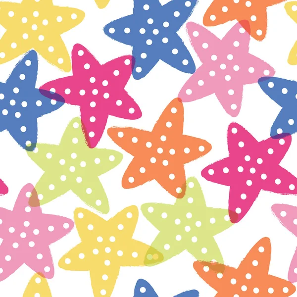 Colourful Star Abstract Seamless Pattern — 图库矢量图片